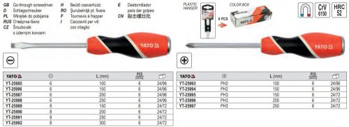 YATO YT-25987 Csavarhúzó 6 x 200 mm üthető CrV