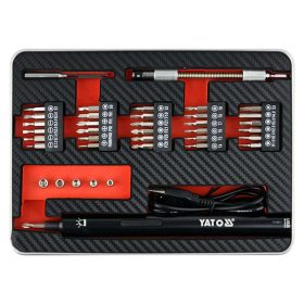   YATO YT-27930 Akkus precíziós csavarozó és bithegy készlet 39 részes 3,6 V Li-Ion (0,45 Ah + töltőkábel)