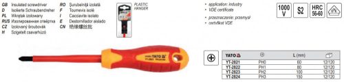 YATO YT-2824 Csavarhúzó PH3 x 150 mm 1000 V-ig szigetelt