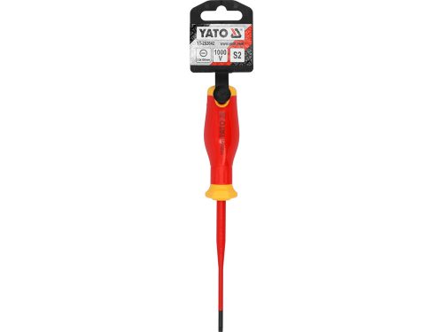 YATO YT-282642 Csavarhúzó lapos 3,5 x 100 mm 1000 V-ig szigetelt vékony kialakítás