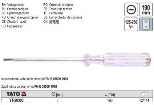 YATO YT-28300 Fázisceruza 190 mm