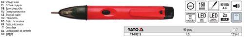 YATO YT-28312 Fáziskereső érintésmentes mérés 90-1000 V-ig szigetelt