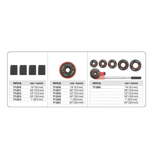 YATO YT-29001 Csőmenetmetsző készlet 5 részes (3/8 Col -1 Col)