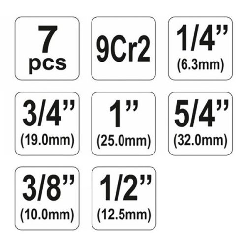YATO YT-2900 Csőmenetmetsző készlet 7 részes (1/4 - 5/4 Col)