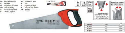 YATO YT-3103 Rókafarkú fűrész 500 mm 3 élű