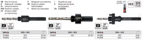 YATO YT-3373 Körkivágó központosító 19-29 mm 1/2 Col SDS-Plus