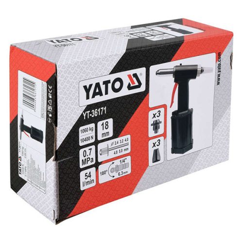 YATO YT-36171 Pneumatikus popszegecshúzó 1/4 Col, 0,7 MPa, 54 l/min