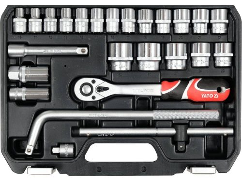 YATO YT-38741 Dugókulcs készlet 25 részes 1/2 Col 10-32 mm CrV