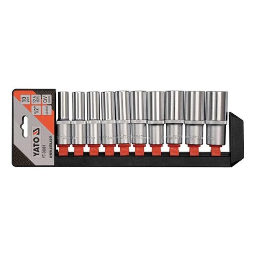 YATO YT-38861 Hosszú dugókulcs készlet 10 részes 1/2 Col 10-24 mm CrV