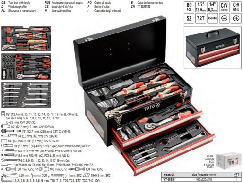 YATO YT-38951 Szerszámosláda szerszámkészlet 80 részes