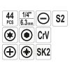 YATO YT-39280 Szerszámkészlet 44 részes 1/4 Col CrV