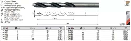 YATO YT-4352 Fafúró 5 x 52/85 mm