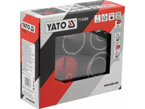 YATO YT-43920 Volfrám - karbid bevonatos körkivágó készlet 7 részes 33 - 83 mm