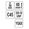 YATO YT-43975 Körkivágó 38 mm 5/8 Col TCT