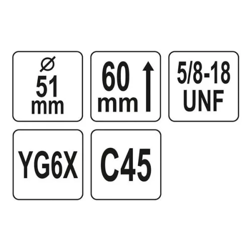 YATO YT-43976 Körkivágó 51 mm 5/8 Col TCT