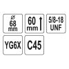 YATO YT-43979 Körkivágó 68 mm 5/8 Col TCT
