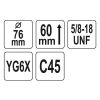 YATO YT-43980 Körkivágó 76 mm 5/8 Col TCT