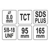 YATO YT-43990 Körkivágó központosító 8 mm 5/8 Col SDS-Plus