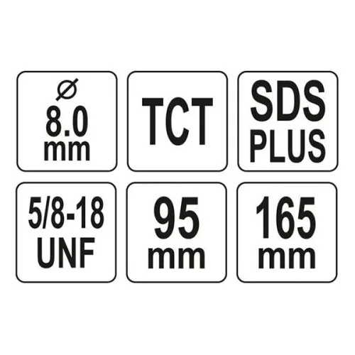YATO YT-43990 Körkivágó központosító 8 mm 5/8 Col SDS-Plus