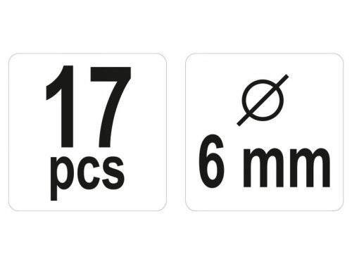 YATO YT-44112 Tipliző készlet 6mm 17 részes