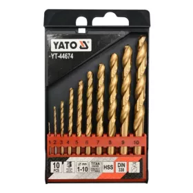   YATO YT-44674 Csigafúró készlet 10 részes 1-10 mm HSS-TiN