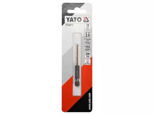 YATO YT-44751 Csigafúró 2,0  x 72/24 mm HSS-TiN bit befogású