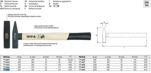 YATO YT-4495 Kalapács 500 g ECO