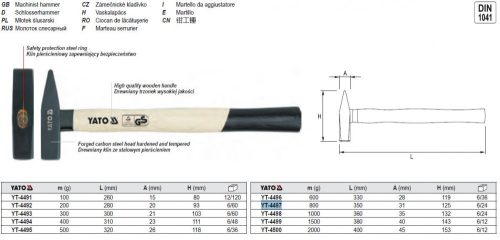 YATO YT-4497 Kalapács 800 g ECO