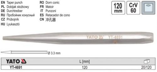 YATO YT-4691 Pontozó 120 mm CrV60
