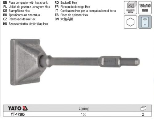 YATO YT-47385 Döngölő 150 x 150 mm HEX