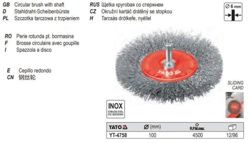 YATO YT-4758 Csapos körkefe 100 mm inox