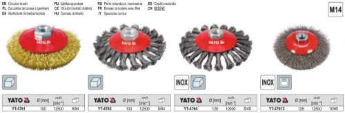 YATO YT-47612 Dönött körkefe M14 125 mm inox