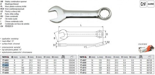 YATO YT-4903 Rövid csillag-villáskulcs 10 mm / 97 mm CrV