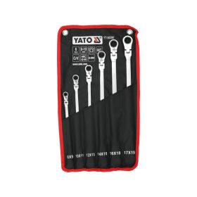   Yato YT-50390 Extra hosszú racsnis csuklós irányváltós csillagkulcs készlet 6 részes 8-19mm-ig