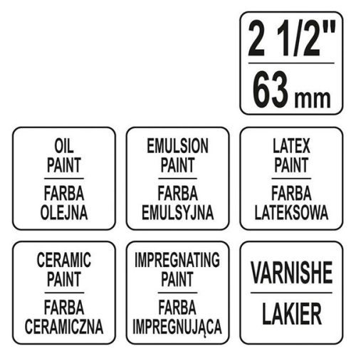YATO YT-54553 Ecset 2,5 Col / 63 mm szintetikus sörte