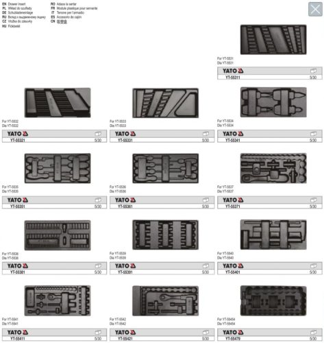 YATO YT-55371 Dugókulcs készlet 24 részes 1/2 Col 10-32 mm CrV (fiókbetét szerszám nélkül)