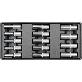   YATO YT-5539 Hosszú dugókulcs készlet 14 részes 1/2 Col 8-21 mm (fiókbetét)