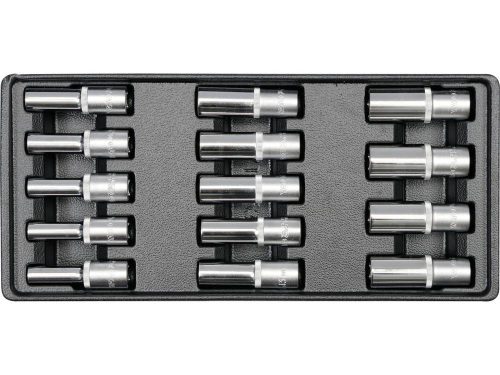 YATO YT-5539 Hosszú dugókulcs készlet 14 részes 1/2 Col 8-21 mm (fiókbetét)