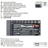 YATO YT-5542 Dugókulcs készlet 22 részes 3/8 Col 6-22 mm CrV (fiókbetét)