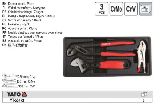 YATO YT-55473 Fogó készlet 3 részes (fiókbetét)