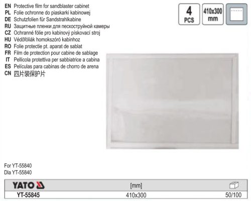 YATO YT-55845 Védőfólia 410 x 300 mm az YT-55840 homokszóró kabinhoz