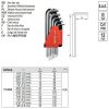 YATO YT-5835 Imbuszkulcs készlet 12 részes 1/16 Col-3/8 Col CrV