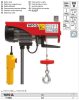 YATO YT-5904 Elektromos csörlő 500 kg 900 W