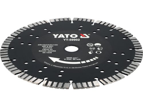 YATO YT-59902 Gyémánt vágókorong vasbetonhoz szegmentált 230 mm