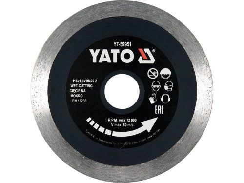 YATO YT-59951 Gyémánt vágókorong 115 x 1,6 x 10 x 22,2 mm folytonos