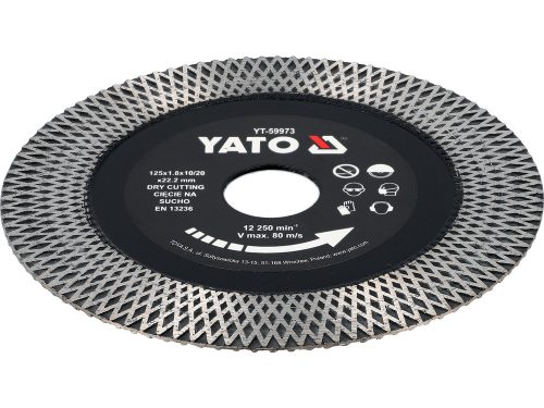 YATO YT-59973 Gyémánt vágótárcsa kerámiához folytonos vágóéllel 125 mm