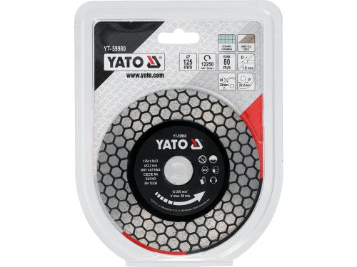 YATO YT-59980 Gyémánt vágó és csiszolókorong vágógépre porceláncsempékhez és gránitlapokhoz 125 mm