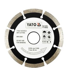   YATO YT-6002 Gyémánt vágókorong 115 x 2,1 x 8,0 x 22,2 mm szegmentált