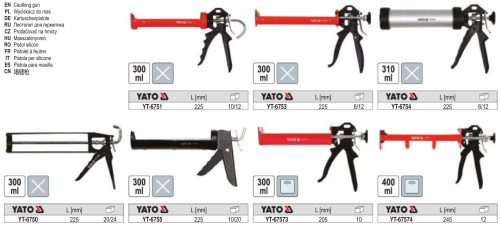 YATO YT-67573 Dupla kittkinyomó pisztoly 2 x 300 ml erősített