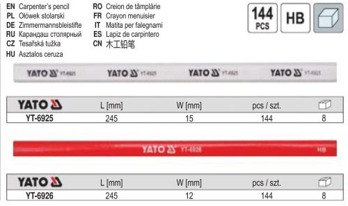 YATO YT-6926 Ácsceruza 245 mm piros (144 db/cs)